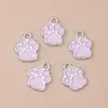 Aleación Aceite Goteo Garra de Gato Colgante Accesorios Dibujos Animados Brillo Fino Huella de Garra de Gato Colgante DIY Etiqueta de Mascota Accesorios de Joyería