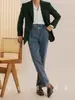 Pantalones Rectos de Cintura Alta Estilo Retro Nápoles Otoño e Invierno Estilo Japonés para Hombre Mezcla de Denim Lavado Pesado Pantalones Casuales de Vestir