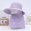 Sombrero para el sol, nuevo sombrero de verano para mujer, para recoger té, sombrero para el sol, cubrebocas, máscara de cuello, sombrero de chal de ala grande, sombrero para el sol