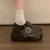 Zapatos Birkenstock de Cuero con Suela Gruesa para Aumentar Altura, Completamente Cubiertos, para Mujer, Nuevos Otoño 2026, Mocasines Mary Jane, Zapatos Pequeños de Cuero, Zapatos Individuales