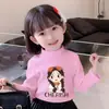 Y2301# camiseta casual de manga comprida Coringa para meninas outono novo estilo coreano infantil estilo estrangeiro bebê moda camiseta básica T