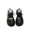 Zapatos de cuero negros para mujer estilo británico, nuevos zapatos populares de otoño 2026 que aumentan la altura, zapatos de charol JK, mocasines de suela gruesa