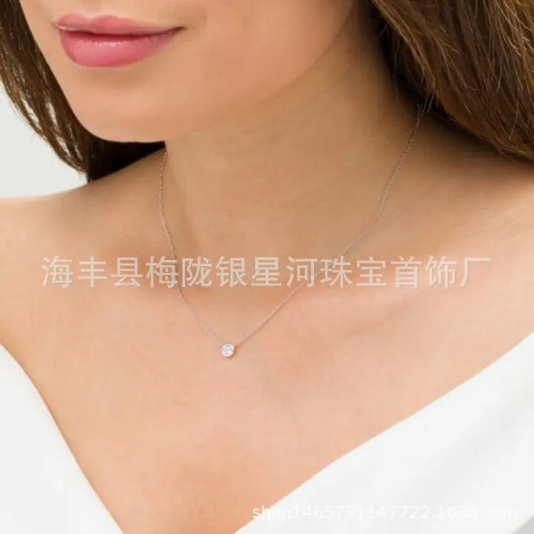 Necklace-10K白金圆形项链#