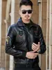 Chaqueta de Cuero con Forro de Polar para Hombre 2023 Otoño e Invierno Tendencia Coreana Moda Motociclista Chaqueta de Cuero de Aviador Chaqueta Cálida con Forro de Polar