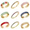 Anillo Geométrico de Moda con Circonita Colorida de Diamante Completo para Mujer, Diseño de Nicho, Exquisito, Elegante y Único, Nuevo Lujo Ligero