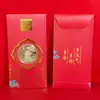 2026 Año del Caballo Moneda de Oro Conmemorativa Sólida de la Suerte Sobre Rojo Bolsa de la Suerte Regalo de Nochevieja Entrega de Texto Secreto