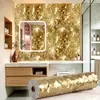 Cubo de Agua Textura Metálica Adhesivo Autoadhesivo para Pared Pegatina de Decoración de Pared Película Espejo Fondo de Pantalla de Pared Papel Tapiz de Cocina