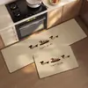 Tapetes para Piso de Cozinha, Tapetes Domésticos de Linho com Lama de Diatomáceas Absorventes de Água e Óleo, Tapetes de Pé Domésticos Limpáveis, Laváveis, Resistentes a Manchas