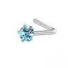 Piercing de Nariz de Acero Inoxidable de Estrella de Cinco Puntas, Piercing de Nariz de Barra Única con Circonita, Piercing de Nariz Personalizado, Barra Recta, Barra Curva, Piercing de Nariz en Forma de S, Venta al por Mayor de Fábrica