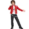 Fantasia infantil Michael Jackson jaqueta vermelha clássica MJ roupa para apresentação de Halloween terno cosplay Jackson