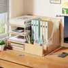 Prateleira de Armazenamento para Mesa, Organizador de Arquivos para Mesa de Escritório, Estante de Livros Multicamadas, Pequena Prateleira em Camadas para Estação de Trabalho, Utilização do Espaço