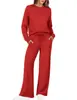 2026 Comercio Exterior Transfronterizo Europeo y Americano Otoño/Invierno Nuevo Color Sólido Cuello Redondo Sudadera de Moda Conjunto Casual de Dos Piezas Manga Larga Conjunto para Mujer