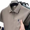 [Descuento de Marca] Camisa Polo de Manga Corta para Hombre Paul Color Sólido Más Fácil de Combinar Etiqueta Pony Algodón Puro Cuello Camisero Camiseta de Media Manga