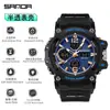 Nuevo Reloj Electrónico Transfronterizo Sanda para Hombre, Deportivo, Resistente al Agua, Luminoso, Doble Pantalla, Multifunción, Modelo Popular