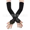 Accesorios para Mujer de los Años 1920 Spandex Satén Flocado Guantes de Charol Accesorios de Disfraz para Fiesta de Baile Transfronteriza en Stock