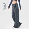 Pantalones anchos de corte holgado para mujer con cinturón desmontable, transpirables y adecuados para deportes y uso casual, con una caída fluida que disimula la figura y crea un efecto adelgazante, en un estilo recto y largo