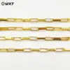 Bc221 Latón Electrochapado en Oro Real de 18K Cadena DIY para Collar Accesorios de Joyería Hecho a Mano Diseño Rectangular Hueco