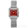 Item de moda popular de comércio exterior transfronteiriço: Relógio feminino quadrado com algarismos romanos e diamantes, conjunto de relógios de quartzo atacado
