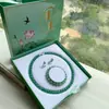 Colar de Jade Dongling Atrai Riqueza e Sorte Conjunto de Pulseira de Jade Verde de Joias para Mãe Presente para Mãe