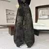 Calça Jeans Feminina Primavera e Outono 2026 Nova Casual Menina Estilo Coreano Crianças Médias e Grandes Solta Estampa de Leopardo Perna Larga Cross-border