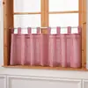 Cortina de Café Cuadros Pequeños Nueva 2026 para Decoración del Hogar, Tela Lavable Estilo Barra Cortina Corta