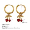 Pendientes Europeos y Americanos de Acero Inoxidable Nuevos Pendientes de Flor de Cuatro Hojas Elegantes Simples Versátiles Pendientes de Estrás de Gama Alta Joyería