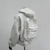 Mochila de Otoño e Invierno Americana Transfronteriza Nueva Sudadera con Capucha y Cremallera Cárdigan Suelto Versátil Chaqueta de Nicho