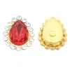 Venda Quente Transfronteiriça 7*10 Gota d'Água Colorida Acrílico Garra Dourada Garra de Girassol Strass para Costura à Mão Acessórios de Cabelo DIY e Decorações de Sapatos