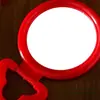 Suministros de Boda Espejo de Boda Rojo Redondo Un Par de Estilo Antiguo para el Hogar Boda Dote Espejo de Maquillaje Espejo de Mesa de Boda