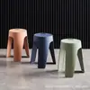 Taburete de Plástico Engrosado para Adultos Sólido Taburete de Comedor Apilable Taburete Redondo Silla Simple Moderna Taburete Molino de Viento Taburete Alto