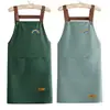 Nuevo Delantal Impermeable para Cocina, Ropa de Trabajo Impermeable y a Prueba de Aceite, Catering, Delantal Fino Estilo Coreano para Mujer, Estampado Personalizado para Hombre
