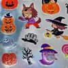 Serie transfronteriza de pegatinas refractantes, pegatinas educativas de dibujos animados creativas hechas a mano, pegatinas para agenda, Halloween Papá Noel
