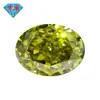 Huagang Gems Diamante de Alto Carbono Corte Flor de Hielo Forma de Huevo Color Aceituna Zircón Ovalado Cz Piedra Suelta Piedra Principal Venta al por Mayor
