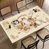 Mantel de dibujos animados retro, mantel resistente a altas temperaturas, impermeable y a prueba de aceite, mantel para mesa de centro lavable sin frotar, mantel de escritorio con sensación de lujo ligero y alta gama
