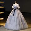 Vestido de Noche Estilo Tinta China para Mujer, Atuendo de Anfitriona de Alto Nivel y Noble, Gasa Ultraligera de Hada para Examen de Artes Vocales