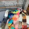 Bufanda Candy Rainbow Plaid Mohair para Mujer Otoño e Invierno Imitación Cachemira ins Europeo y Americano ac Color Dividido Chal con Borlas Estudiante