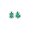 Pendientes de Plata S925 Chapados en Oro con Forma de Calabaza de Esmeralda Africana, Lujo Accesible, Pendientes Versátiles Elegantes Simples y de Moda para Ropa de Trabajo