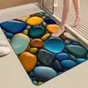 Tapete de banheiro com padrão de pedras 3D, absorvente e de secagem rápida, antiderrapante, para uso doméstico, tapete de terra de diatomáceas, disponível para dropshipping
