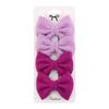 Accesorios para el cabello para niños transfronterizos, conjunto de horquillas con lazo de tela de poliéster para bebé, pinza lateral de princesa, tocado de bebé de cuatro piezas