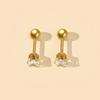 Exclusivo transfronterizo para aretes de circonita AAA de seis garras de acero inoxidable 316 al por mayor temperamento aretes de acero de titanio universales para hombres y mujeres