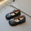 Zapatos Mary Jane para Niñas Estilo Retro Francés de Otoño Zapatos de Princesa con Suela Suave para Niños de 3-6-12 Años Zapatos Planos de Cuero