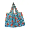 Bolsa de Almacenamiento Grande de Dibujos Animados Estilo Coreano Linda Bolsa de Hombro Tote para Compras Bolsa de Almacenamiento Plegable Conveniente Ecológica