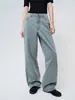 Jeans para Mujer Estilo Minimalista Th~Row Niche Otoño 2025 Cintura Media-Baja Desgastados Pierna Recta con Abertura Curva
