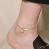 Tornozeleira Simples Sorriso Estilo Coreano Feminina Design de Nicho Sentido Avançado Titânio Dourado 18k Joias para Pé Elegantes de Influenciador da Internet