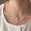 Collar de perlas dobles con borlas para mujer, estilo francés, ligero, de lujo, de alta gama, con cadena de clavícula con borlas, estilo frío, sencillo para estudiantes.