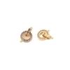 Microjuego de oro real de 14 quilates con baño de cobre, disco de circonita cuadrada en forma de T, hebilla decorativa, pulsera hecha a mano, accesorios de conexión, material para collar