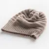 Venda por atacado direto da fábrica: Chapéu de Lã Tricotado com Proteção para Ouvidos Feminino, Touca Headwrap 100% Caxemira, Chapéu de Lã Grosso Versátil Cor Sólida