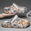 Zapatos de agujeros para hombre para verano, resistentes al deslizamiento, desodorantes, de doble uso, sensación de mierda, zapatillas de quirófano, sandalias de playa cerradas para hombre