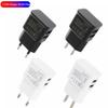 Cargador de teléfono móvil de 1A con puerto dual 2USB, cargador de viaje para tableta inteligente Android, cabezal de carga estándar europeo y americano, venta al por mayor