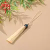 Pingente de borla para capa de celular estilo antigo, borla de cloisonné de coroa, borla de marcador de página estilo chinês feita à mão, ornamento para pendurar